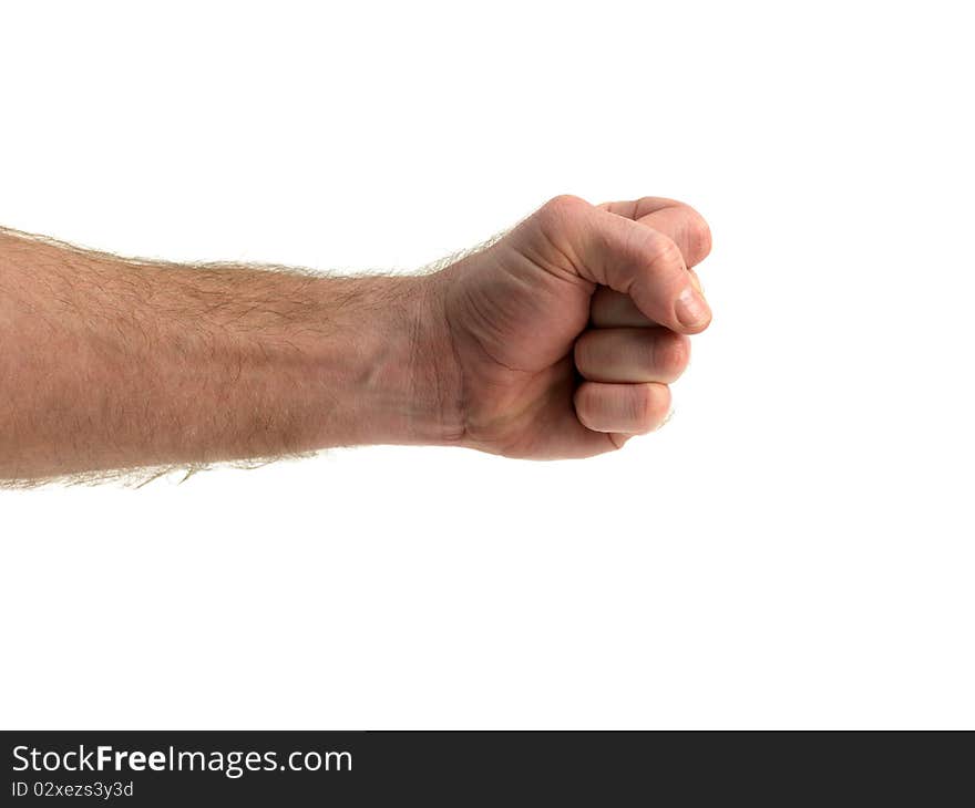 A hand isolated against a white background