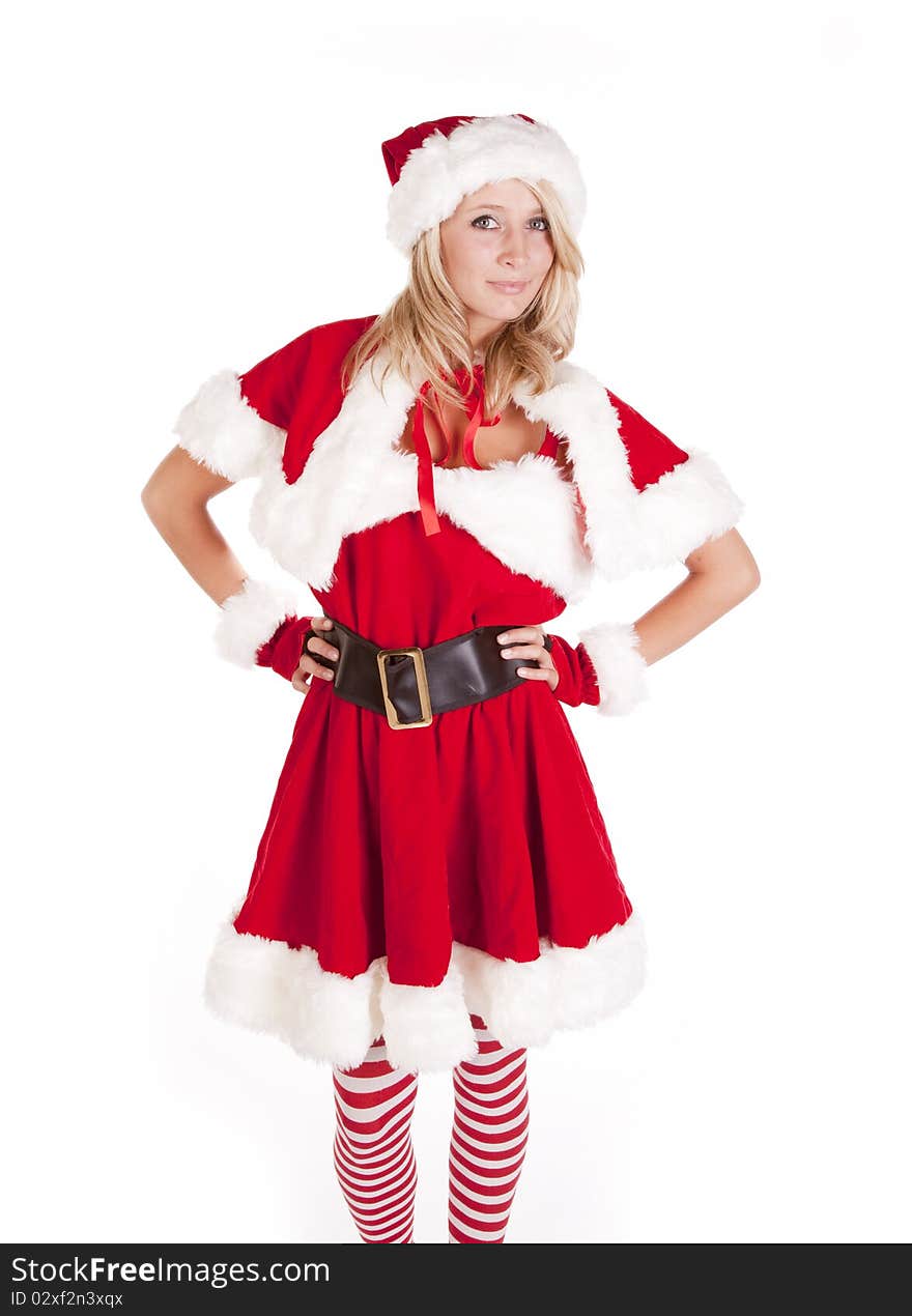 Santas helper standing hands on hips