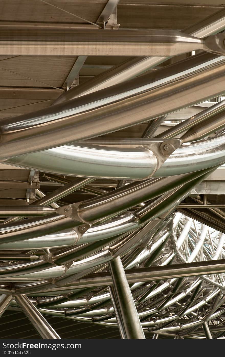 A portrait of stainless steel structure tightening