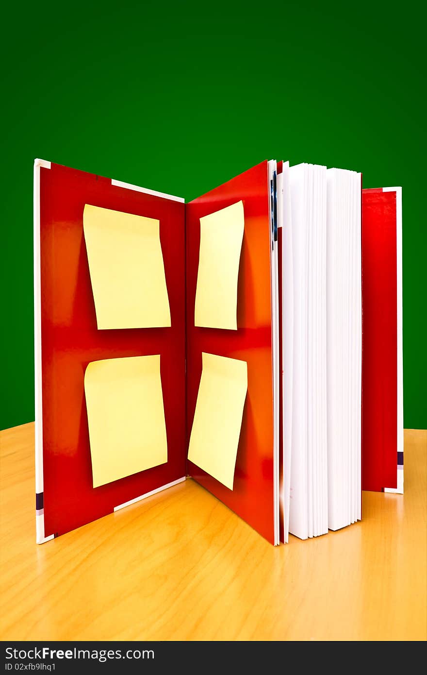 Red notebook on wood table. Red notebook on wood table