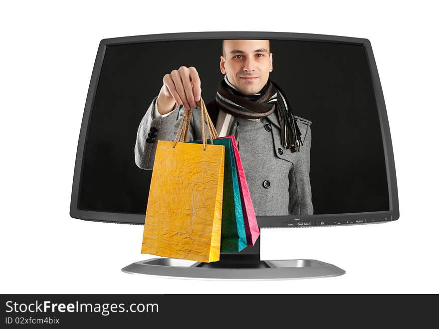 Young Man With Paper Bags