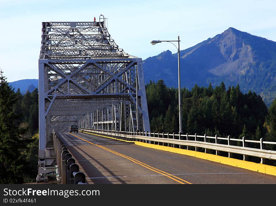 Bridge of the gods the mythical landmark connecting Oregon and Washington states. Bridge of the gods the mythical landmark connecting Oregon and Washington states.