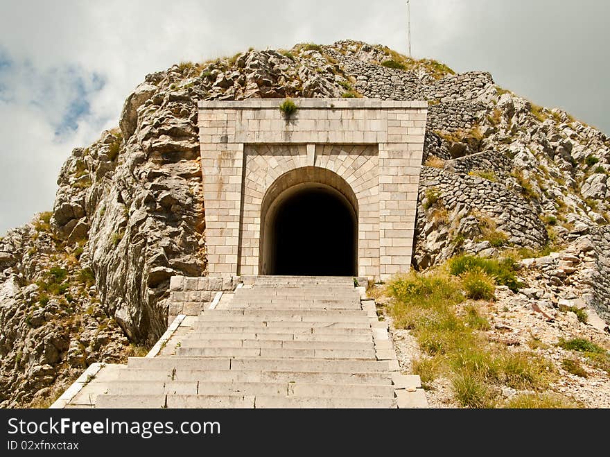 Stairs to the top of the Jezerski vrh, Lovćen