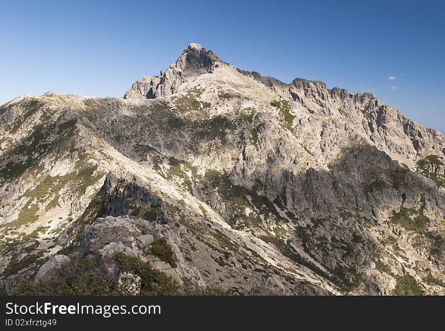 Nature around famous hiking path GR20 at Corsica.