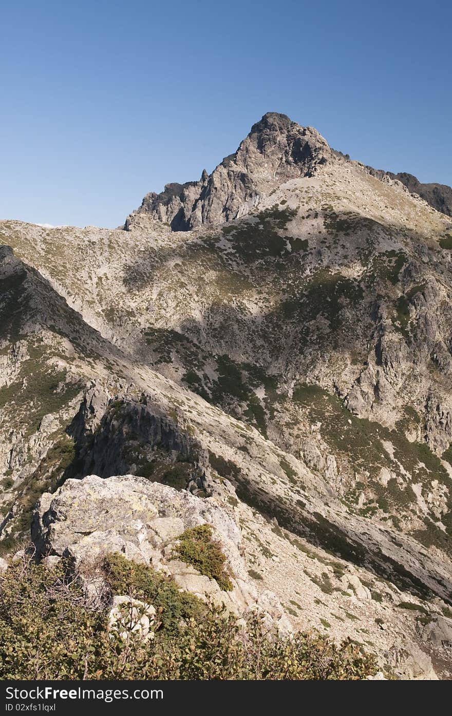 Nature around famous hiking path GR20 at Corsica.