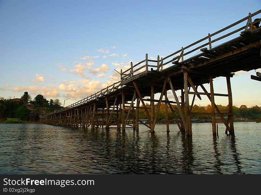 Mon Bridge the Sangkhlaburi in Thailand