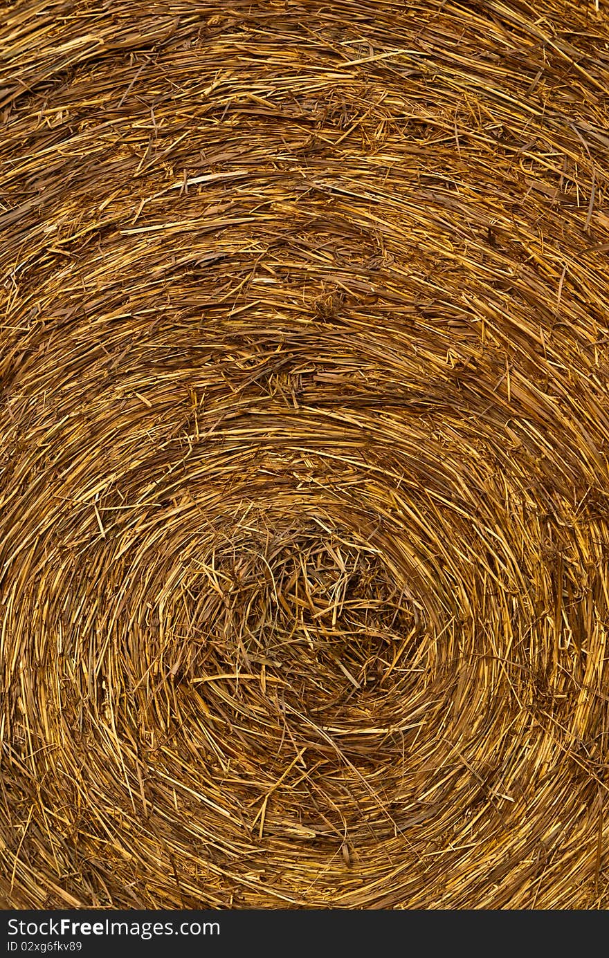 Closeup Of The Side Of A Haybale