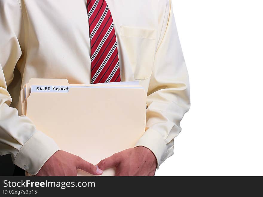 Man holding folders