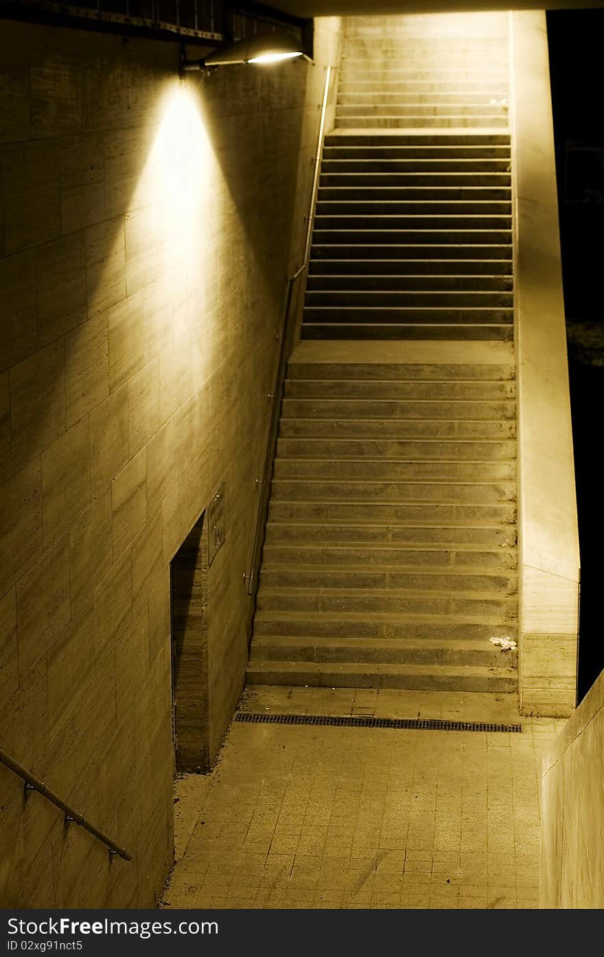 Abandoned stairs in the dark