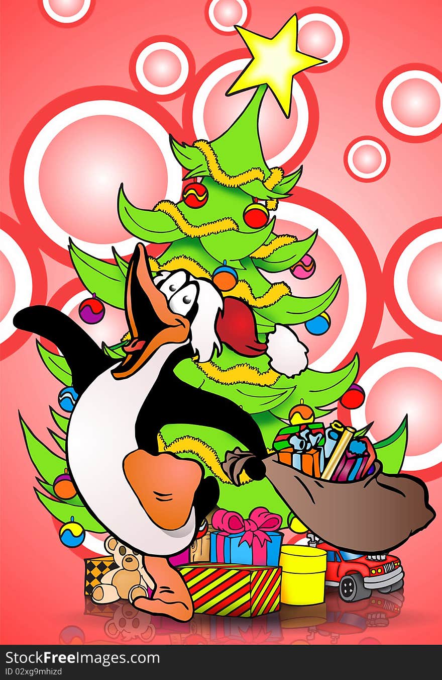 Penguin On Christmas