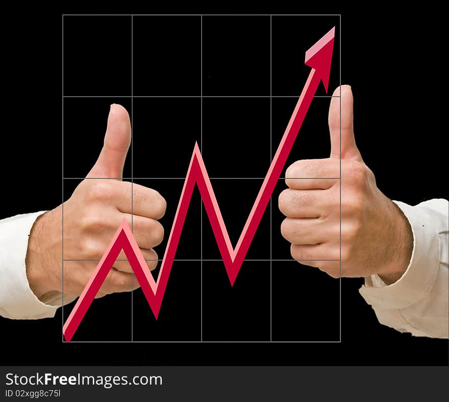 businessman approving a chart