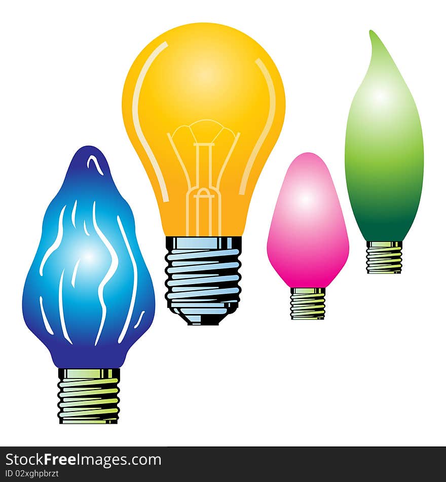 Illustration of bulbs on white background