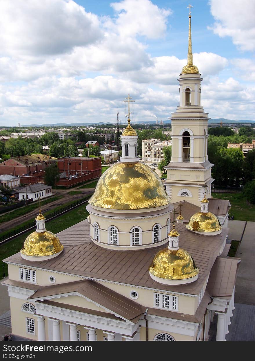 Beautiful Cathedral in Nevjansk, Russia, Sverdlovsky region. Beautiful Cathedral in Nevjansk, Russia, Sverdlovsky region