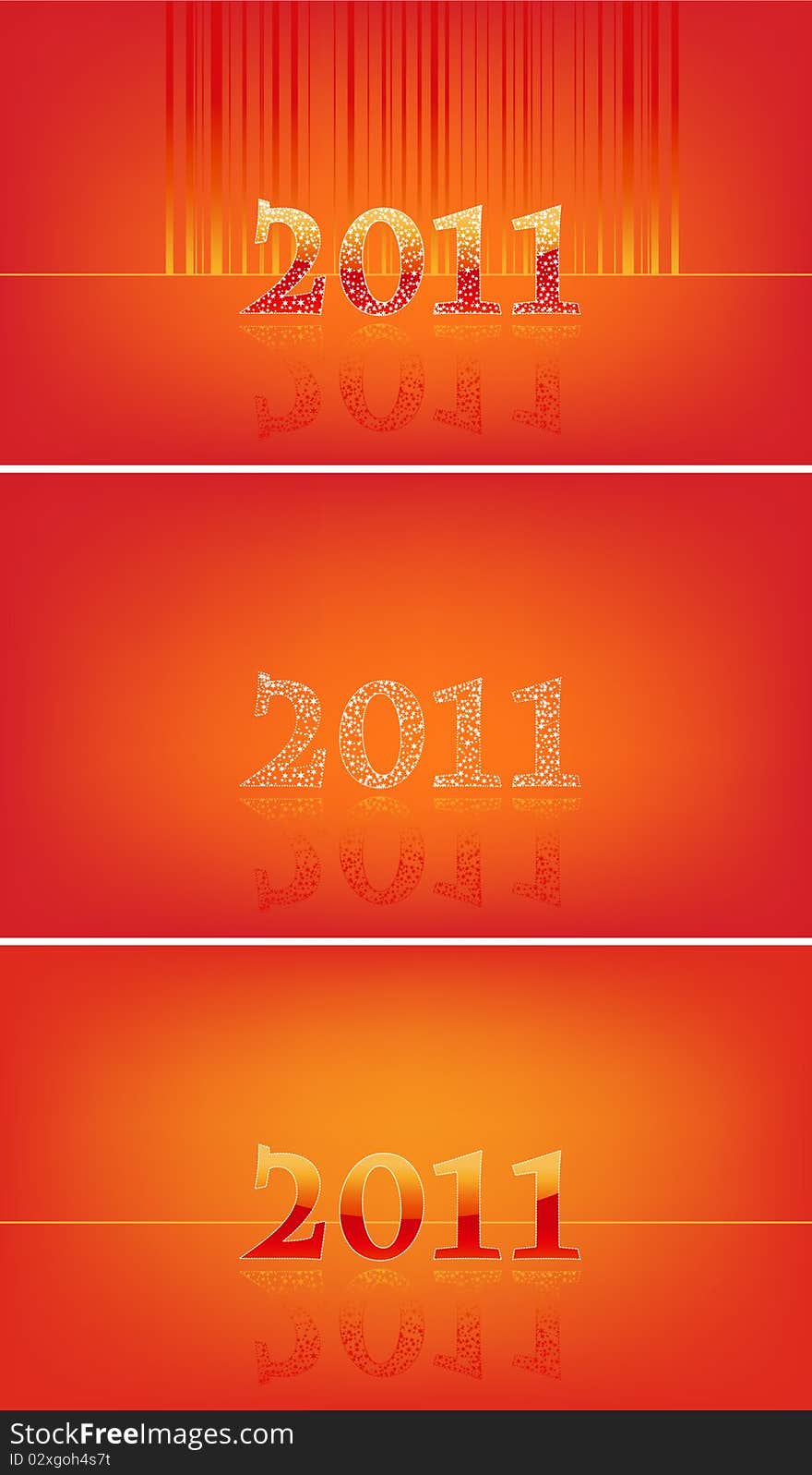 Set from three pictures of numbers in 2011 in the red. Set from three pictures of numbers in 2011 in the red