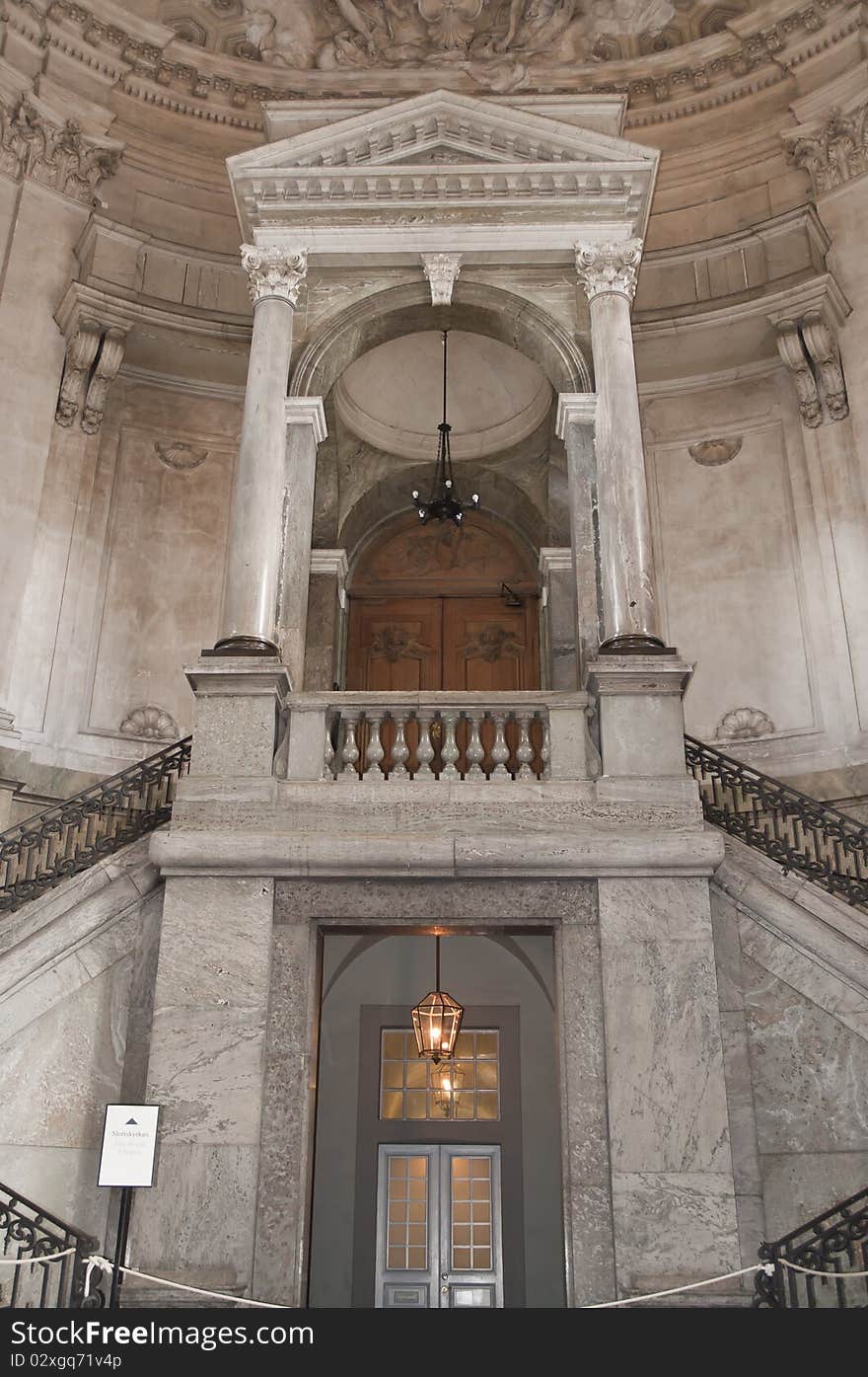 This was the inside entry way of the Royal Castle in Stockholm, Sweden. This was the inside entry way of the Royal Castle in Stockholm, Sweden.