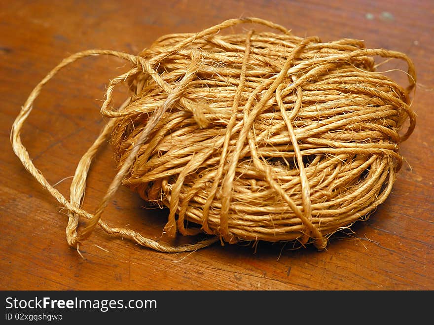 A bundle of old twine