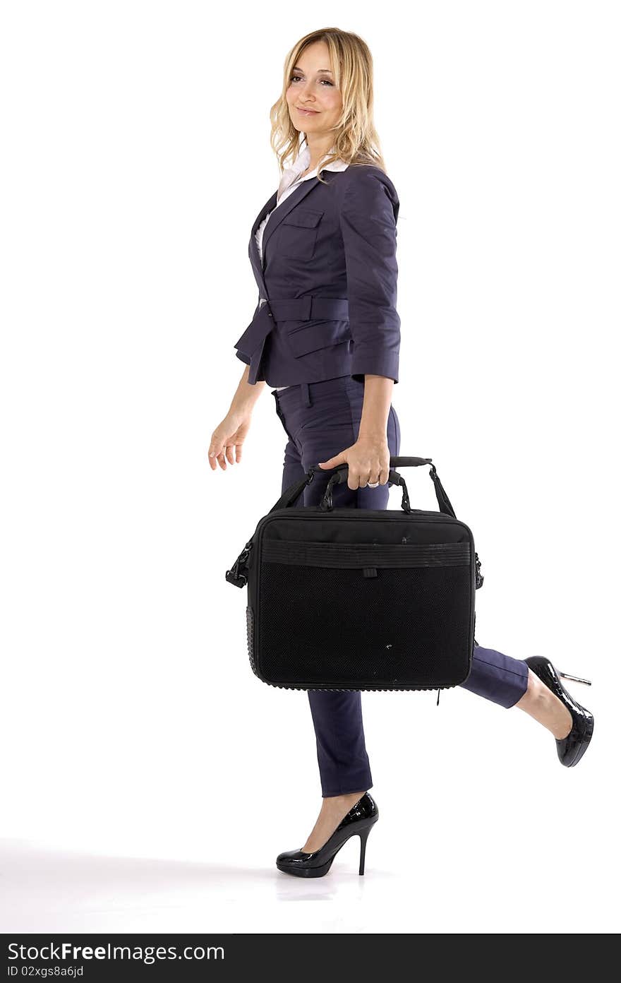 Attractive Businesswoman Holding Briefcase