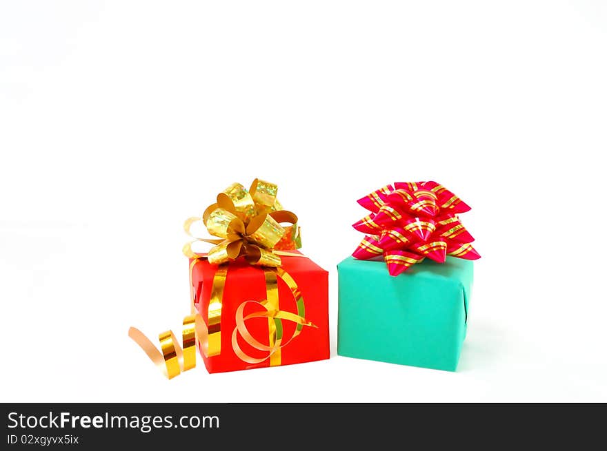 Gifts isolated on a white background. Gifts isolated on a white background