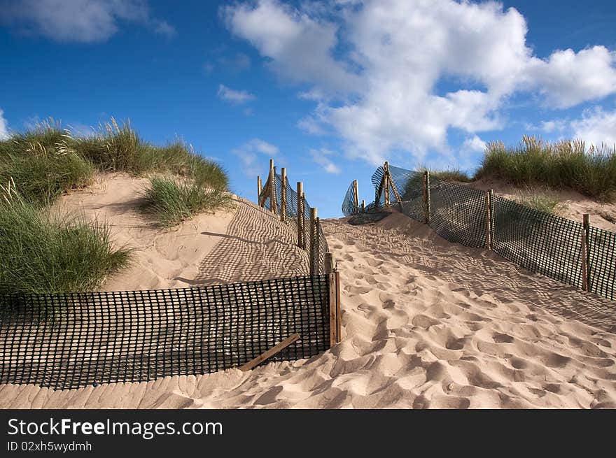 Sand dune with path