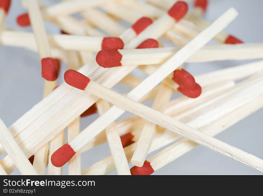 Group of matches randomly placed on each other