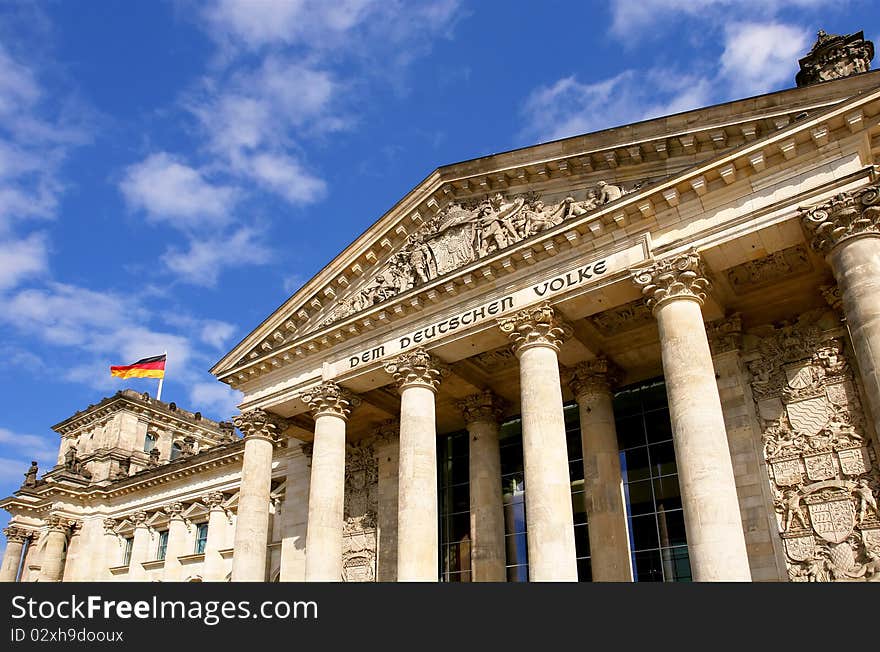 Detail of The Reichstag, the German Parliament