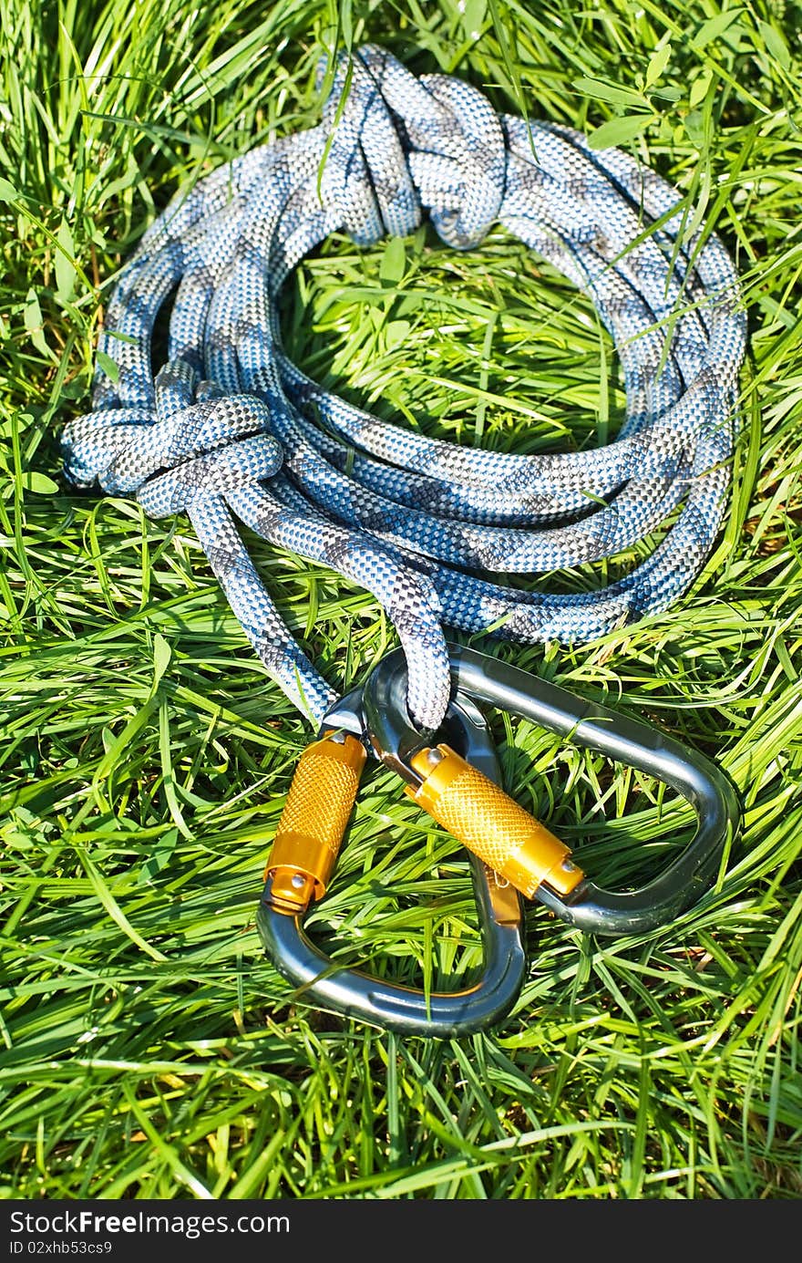 Carabiners and rope