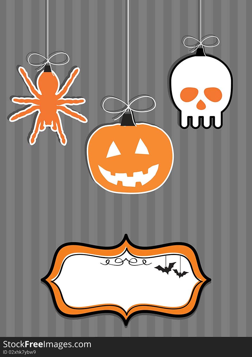 Halloween decorations with blank frame ready for text