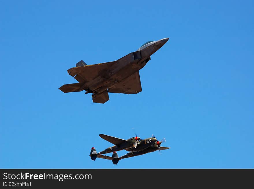 Image of F-22 Raptor during airshow