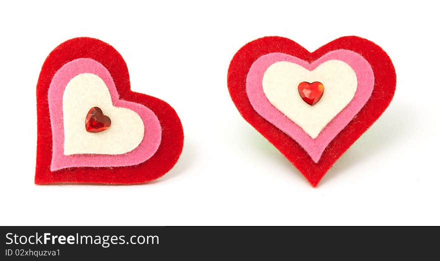 Valentine's Day Foam Hearts Isolated on White Background