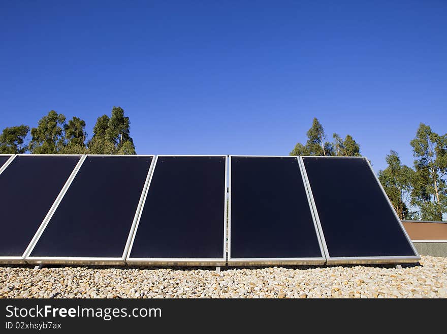 Solar panels on the roof