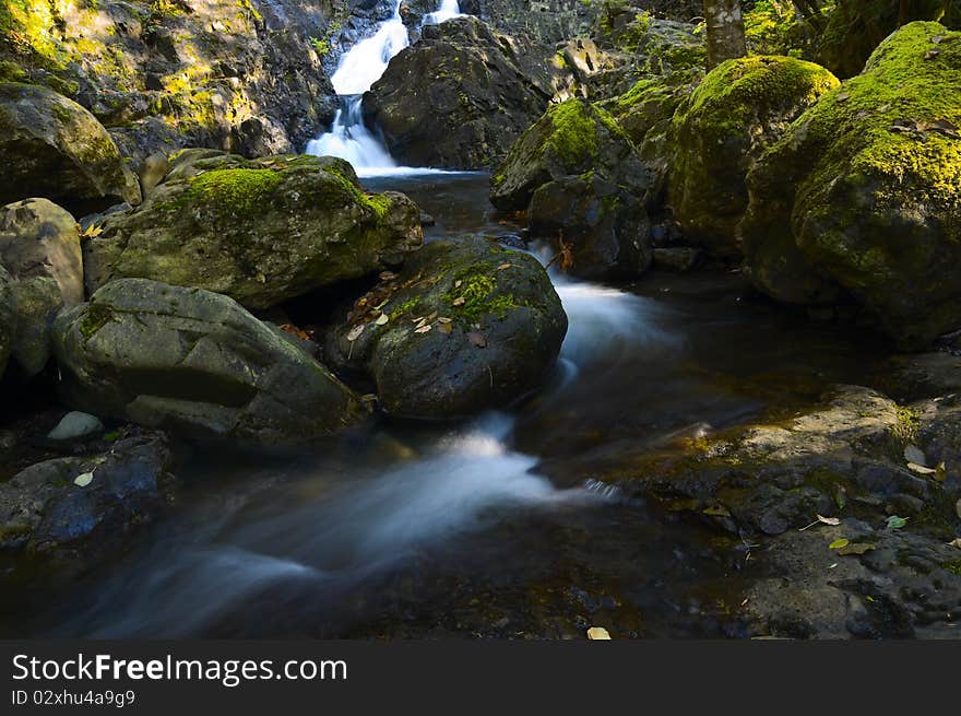 Todd's creek waterfalls in Sooke Potholes Provincial Park which is located on the banks of the spectacular Sooke River, BC, Canada. Todd's creek waterfalls in Sooke Potholes Provincial Park which is located on the banks of the spectacular Sooke River, BC, Canada.