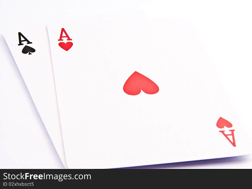 Set of cards on white background