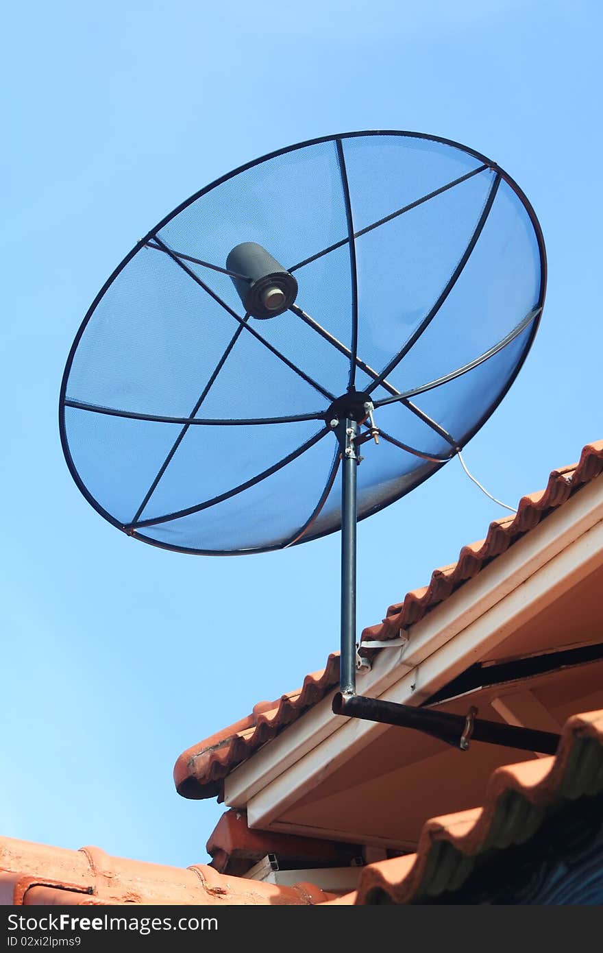 Satellite dish on the roof for television