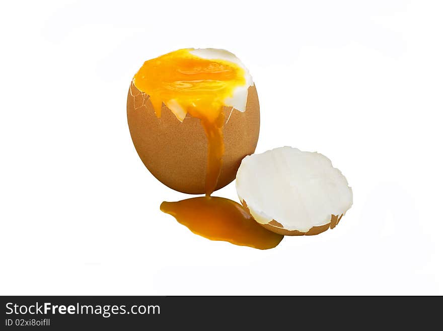 Soft boiled egg with yolk running out