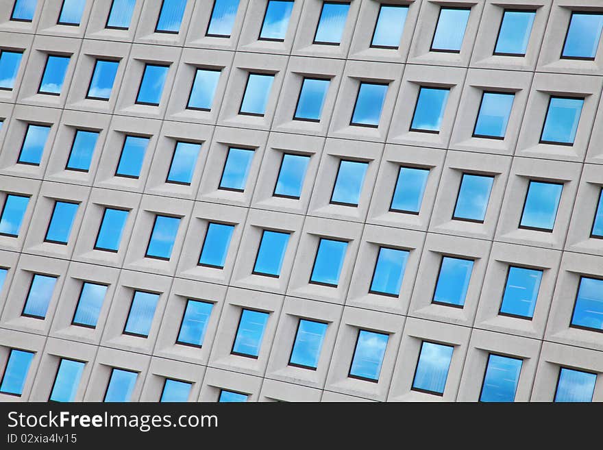 Close up of a modern corporate building facade