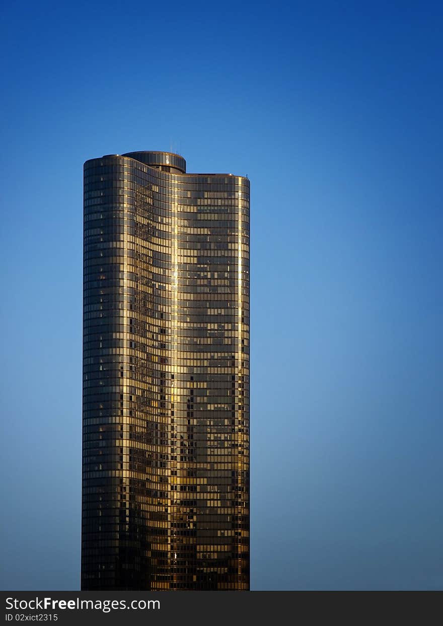 Big Tower in Chicago with a camera vignette effect