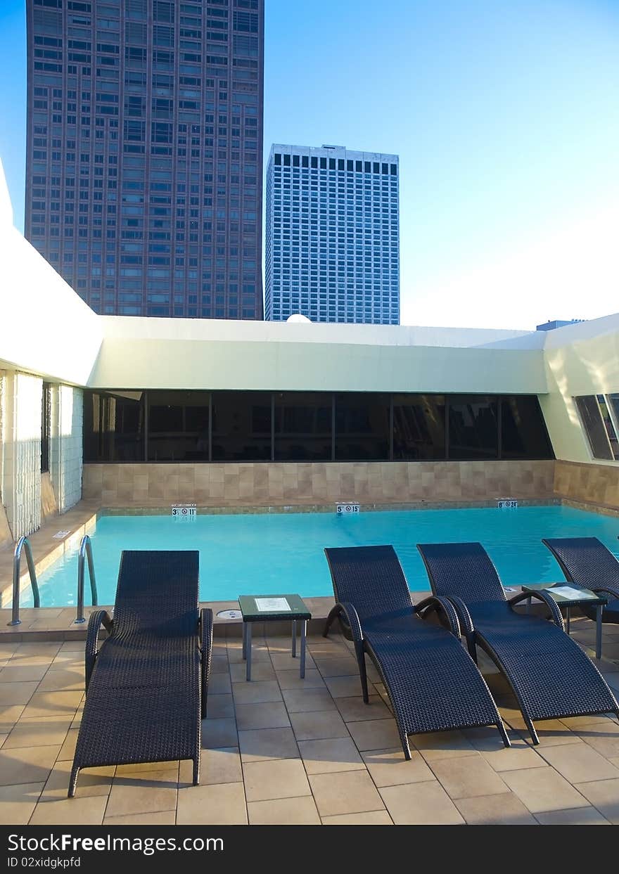 Terraced Swimming Pool in a luxury hotel in Chicago