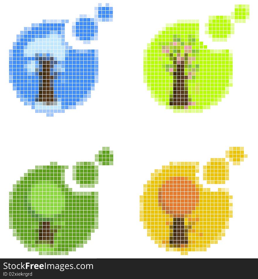 Mosaic seasonal icons