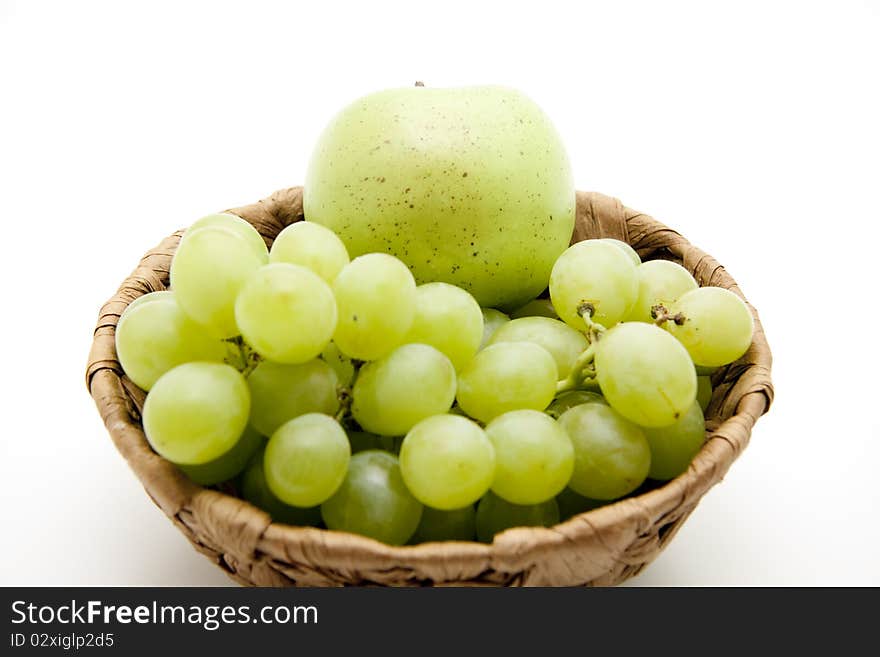 Bunches Of Grapes With Apple