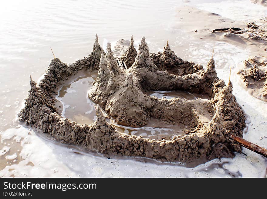 Sand castle in the beach