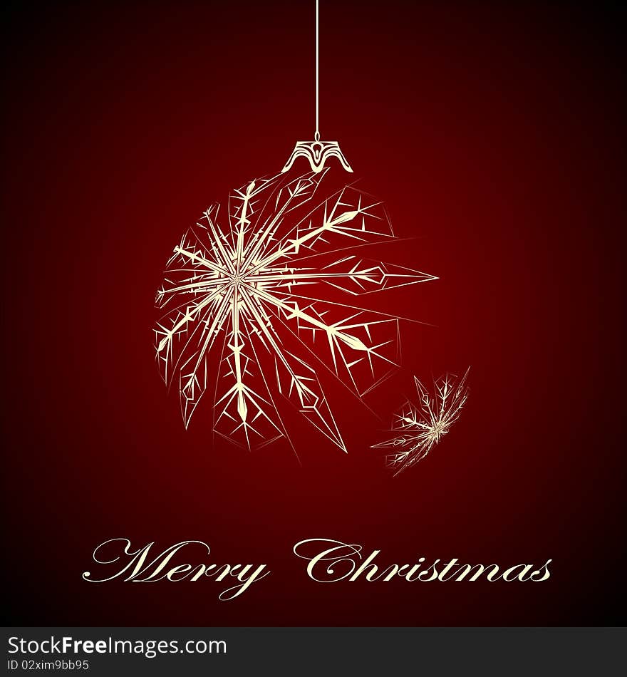 Stylized Christmas ball on a dark red background. Stylized Christmas ball on a dark red background