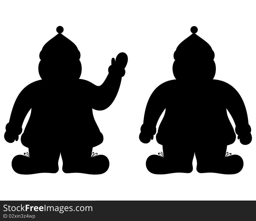 Isolated silhouette Santa Claus - sign of the Christmas and New Year