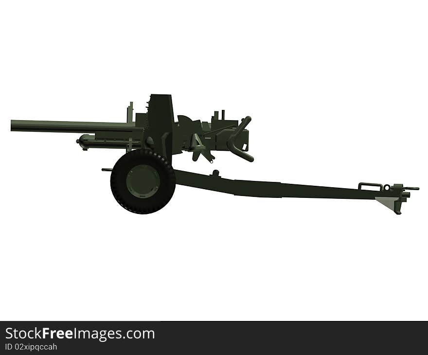 A artillery over white background.