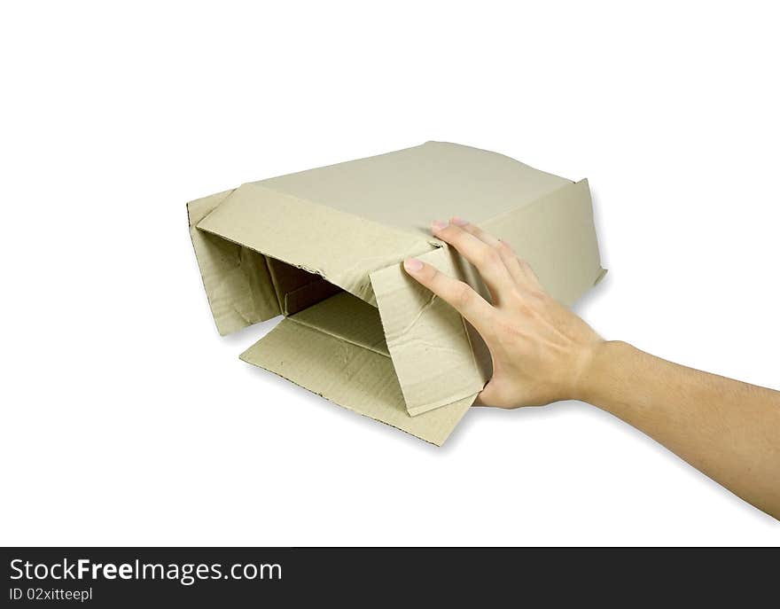 Corrugated cardboard box isolated on white background