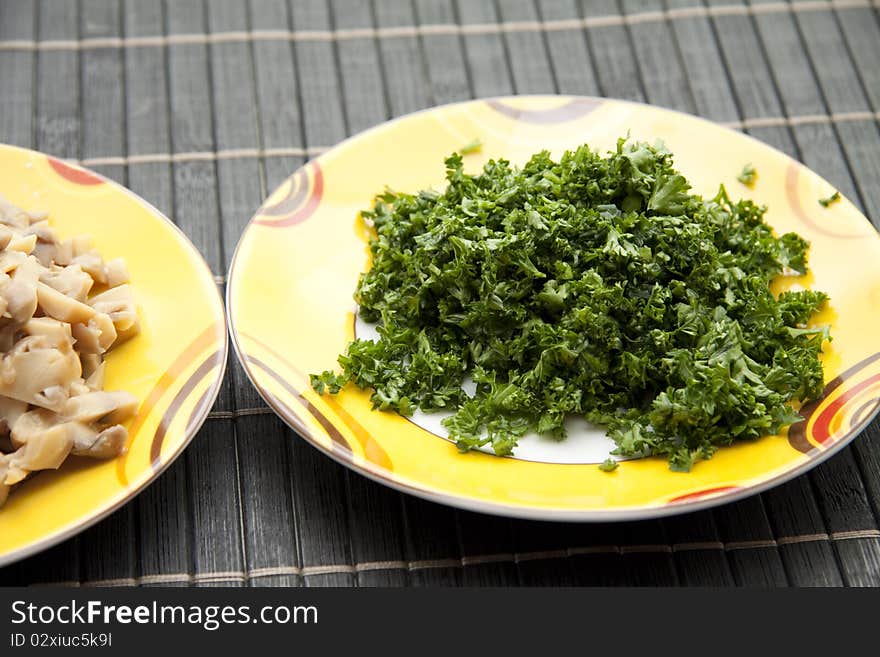 Parsley washed and in a small way cut