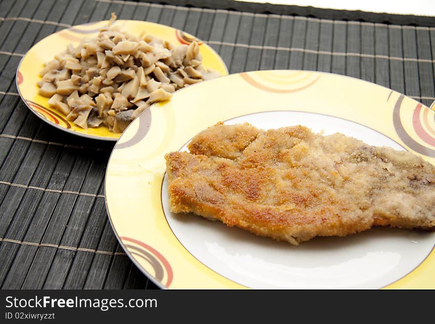 Roasted Cutlets and with champignons