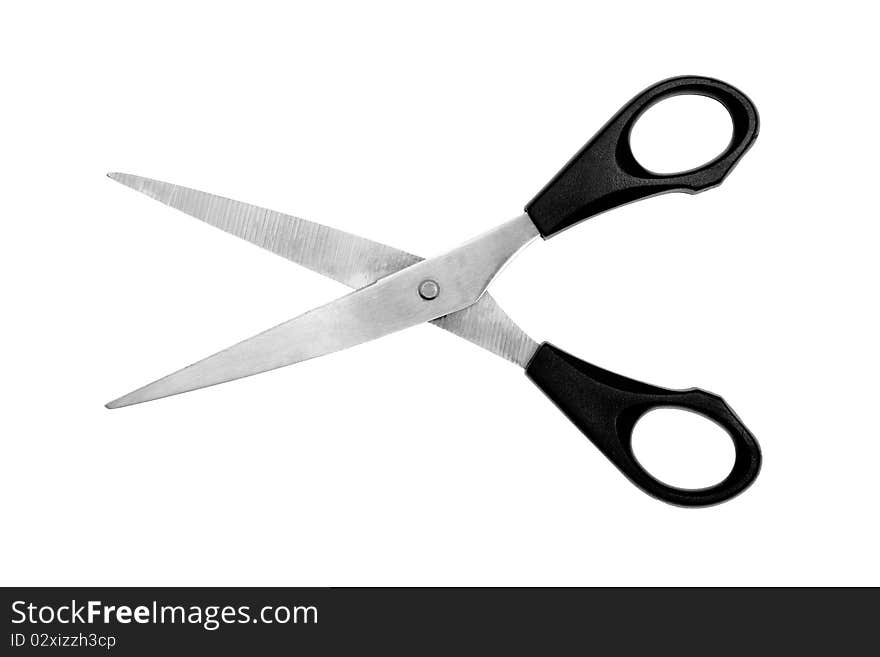 Black handled scissors