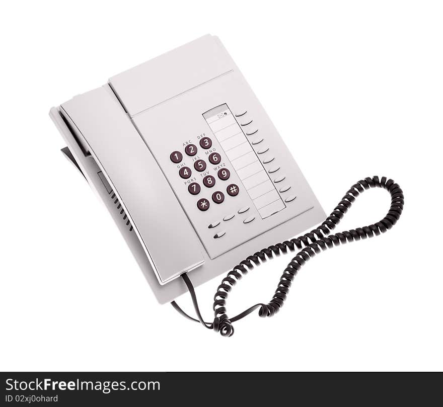 Office telephone isolated over white background