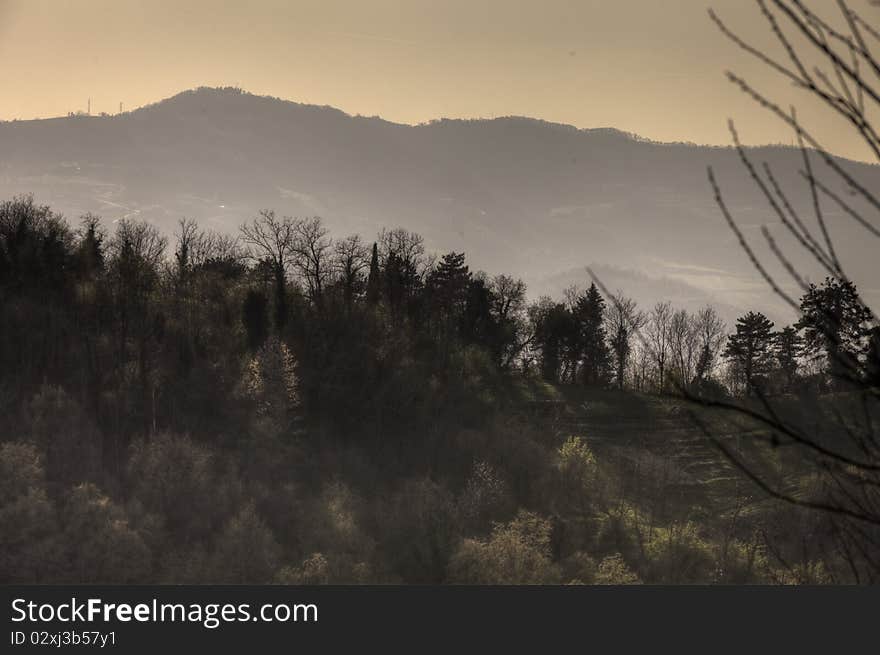 A panoramic view of the beautiful hills of Vicenza (italy). A panoramic view of the beautiful hills of Vicenza (italy)