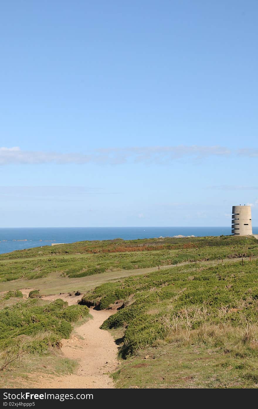 Pleinmont Tower on Guernsey coast